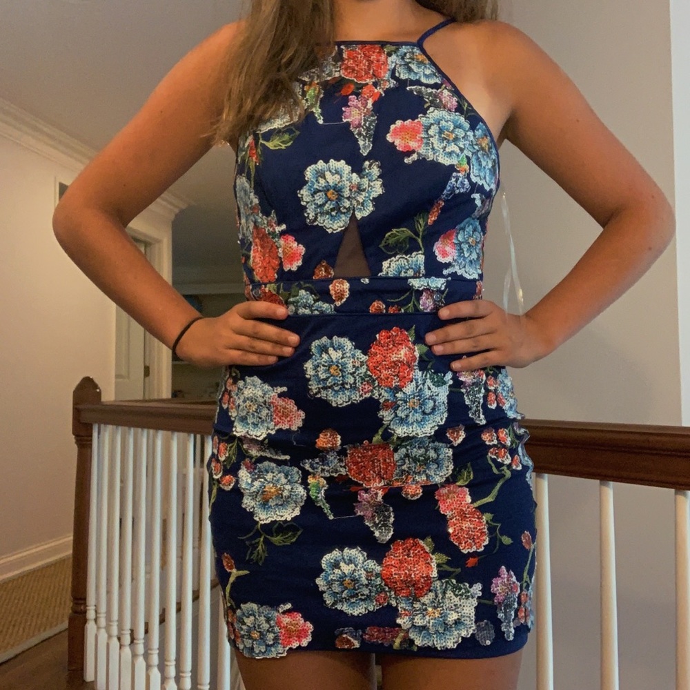 Teeze Me Blue Sequin Dress